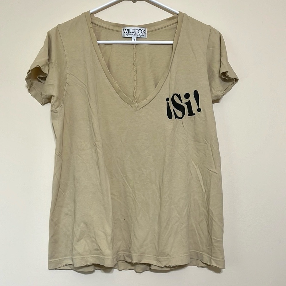 Wildfox short sleeve shirt tattered seams size small